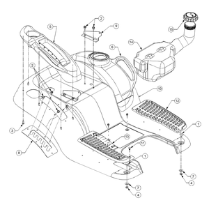 Fender And Fuel Tank Diagram and Parts List for LT1024 13AR11CP710-13AR11CP712 Cub Cadet Lawn Tractor